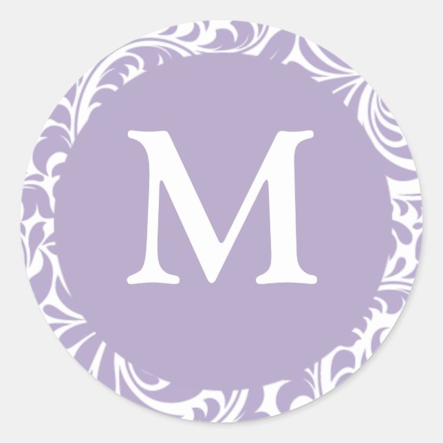 Monogram M Lavender And White Wedding Seals (Front)