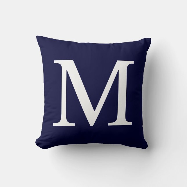 Monogram M On Navy Blue Cushion (Front)