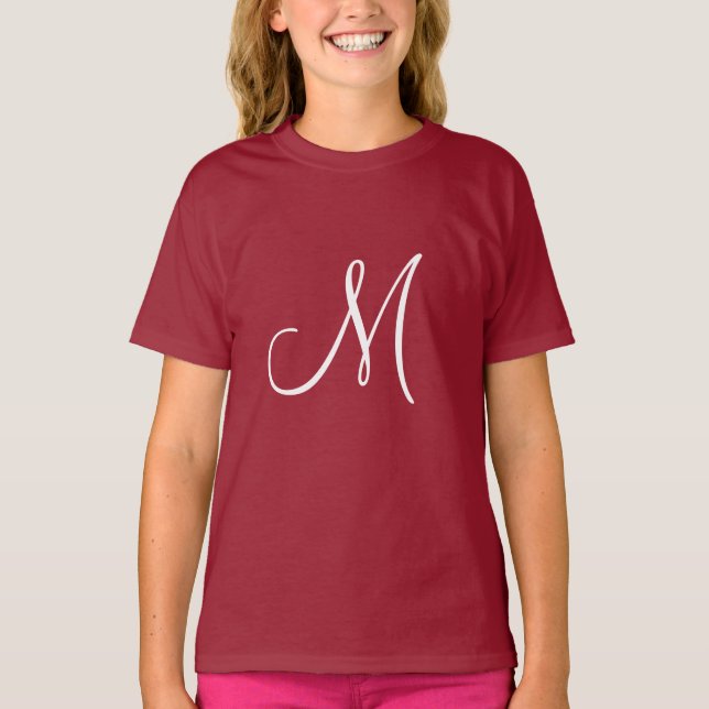 MONOGRAM M, Red and White, T-Shirt (Front)