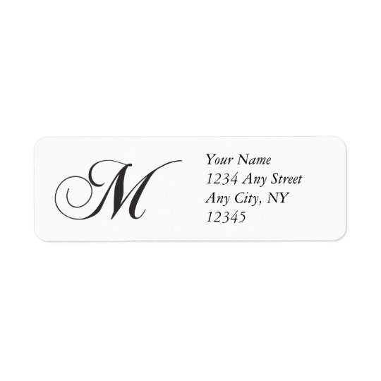 Monogram M Return Address Labels