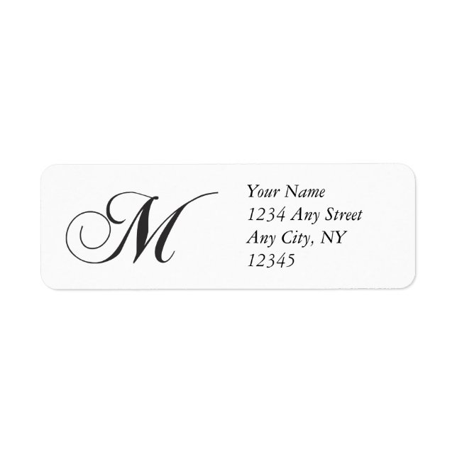 Monogram M Return Address Labels (Front)