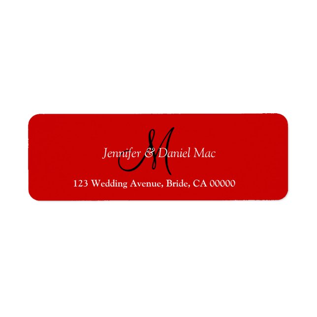 Monogram M Return Address Labels For Wedding Invit (Front)