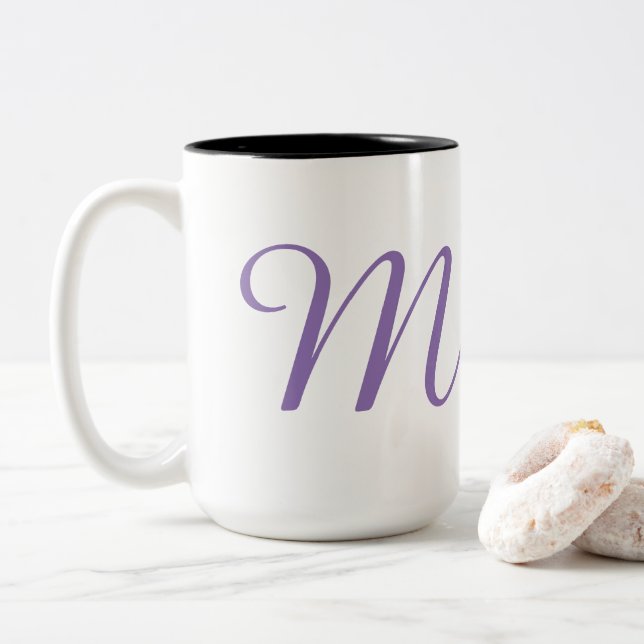 Monogram-M Two-Tone Coffee Mug (With Donut)