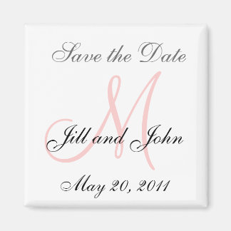 Monogram M Wedding Save the Date Magnet