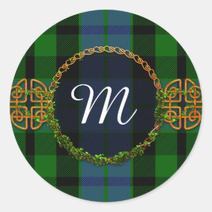Monogram MacKay Tartan Classic Round Sticker