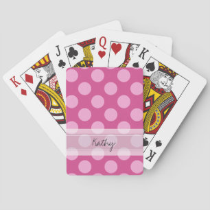 Monogram Magenta Pink Chic Polka Dot Pattern Playing Cards