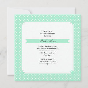 Monogram Magic Mint and White Polka Dot Wedding Invitation