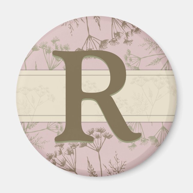 Monogram Magnet - Fennel Pink (Front)