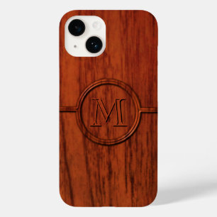 Monogram Mahogany Wood Print Case-Mate iPhone 14 Case