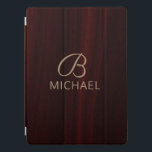 Monogram Mahogany Wood Timber Personalised Name iPad Pro Cover<br><div class="desc">This design features a stylish mahogany timber wood grain with a monogram and personalised name. Personalise by editing the text in the text box or delete for no text.
#monogram #monogrammed #personalised #personalizedgifts #ipadcases #ipadcovers #tabletcases #electronics #home #office #work #school #gift #gifts</div>