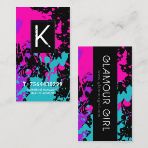 Monogram Makeup Artist Business Card