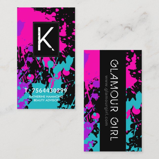Monogram Makeup Artist Business Card (Front/Back)
