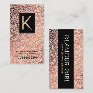 Monogram Makeup Artist Business Card