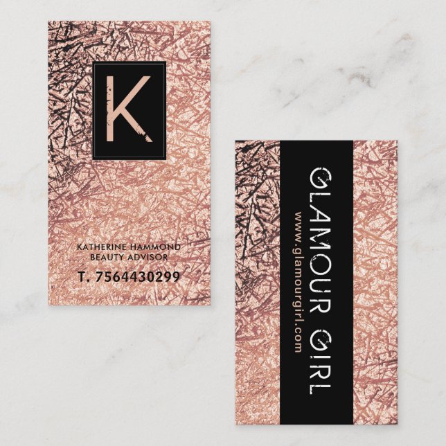 Monogram Makeup Artist Business Card (Front/Back)