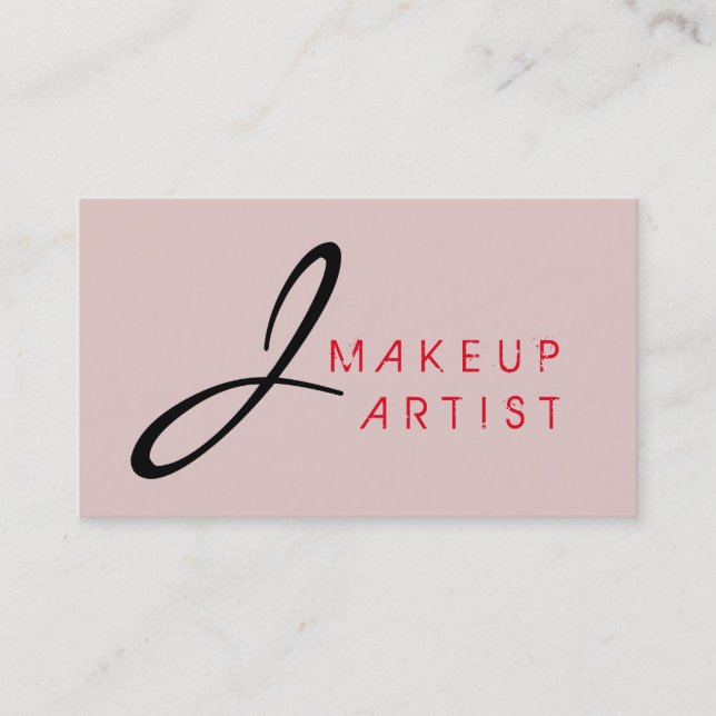Monogram Makeup Artist Dust storm Background Business Card (Front)