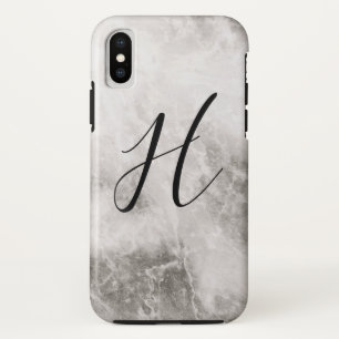Monogram Marble Background iPhone X Case