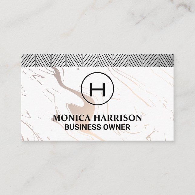Monogram | Marble Business Card (Front)