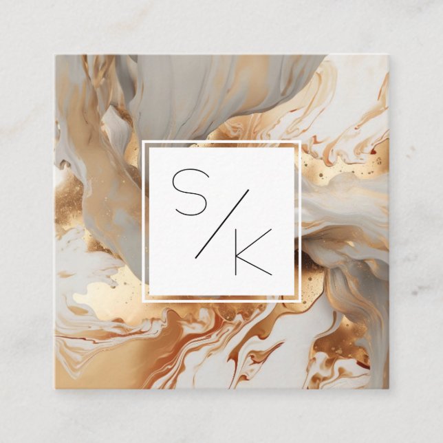 Monogram Marble Business Card (Front)