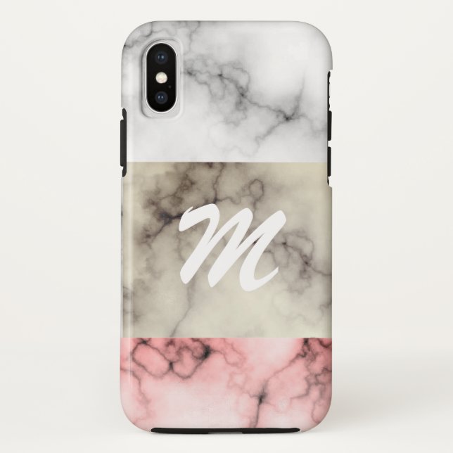 Monogram marble colour blocks Case-Mate iPhone case (Back)