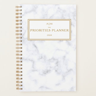 Monogram Marble Golden The Priorities Planner
