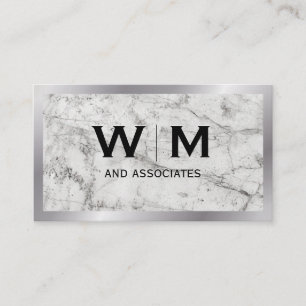Monogram   Marble   Metal Business Card