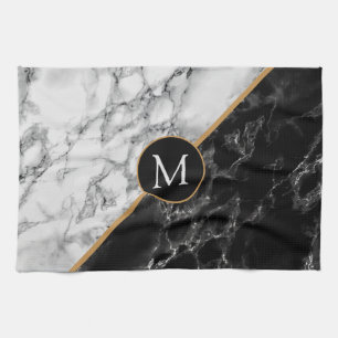 Monogram Marble Stone Kitchen Towel - Your Letter