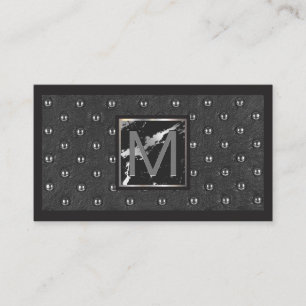 Monogram   Marble Upholstered Background Business Card