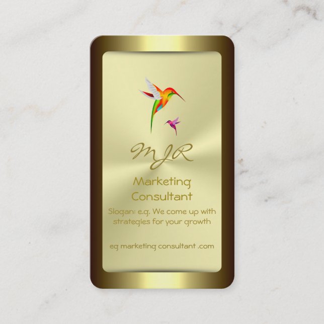 Monogram, Marketing Consultant, gold standard Business Card (Front)