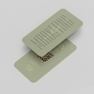 Monogram Marketing Sage Script Modern Business Card