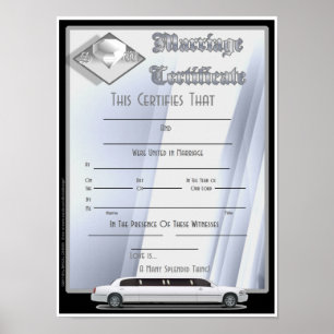 Monogram Marriage Certificate Poster