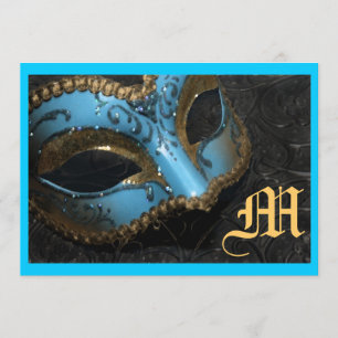 Monogram Masqurade Renaissance Wedding Invitation