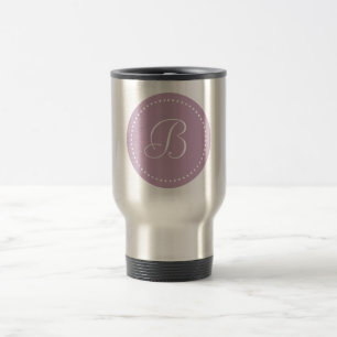 Monogram Mauve Mist/White Dot Travel Mug