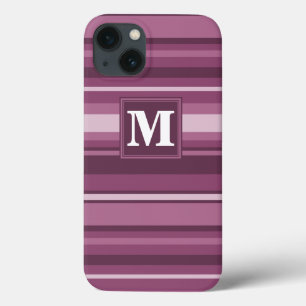 Monogram mauve stripes Case-Mate iPhone case