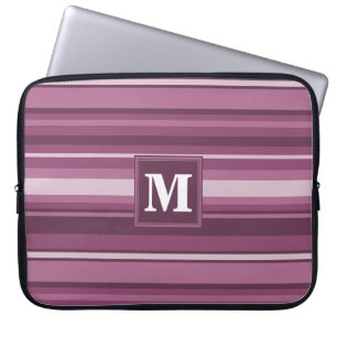 Monogram mauve stripes laptop sleeve