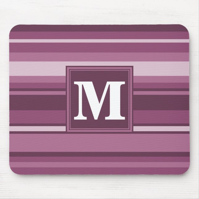 Monogram mauve stripes mouse mat (Front)