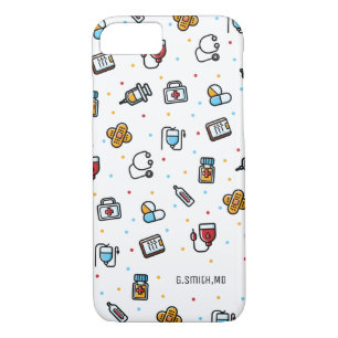 Monogram. Medical Pattern. For Doctors and Nurses iPhone 8/7 Case