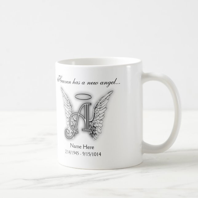 Monogram Memorial Tribute Letter A Coffee Mug (Right)