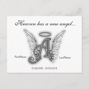 Monogram Memorial Tribute Letter A Postcard