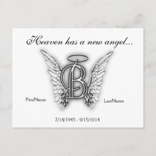 Monogram Memorial Tribute Letter B Postcard
