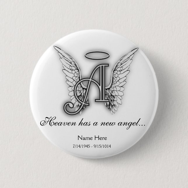 Monogram Memorial Tribute Ornament A 6 Cm Round Badge (Front)