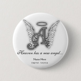 Monogram Memorial Tribute Ornament A 6 Cm Round Badge