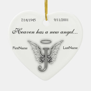 Monogram Memorial Tribute Ornament J