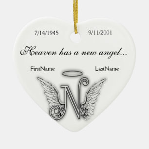 Monogram Memorial Tribute Ornament N