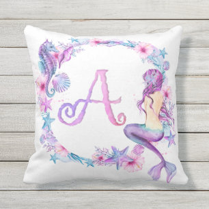 Monogram Mermaid Pillow - A