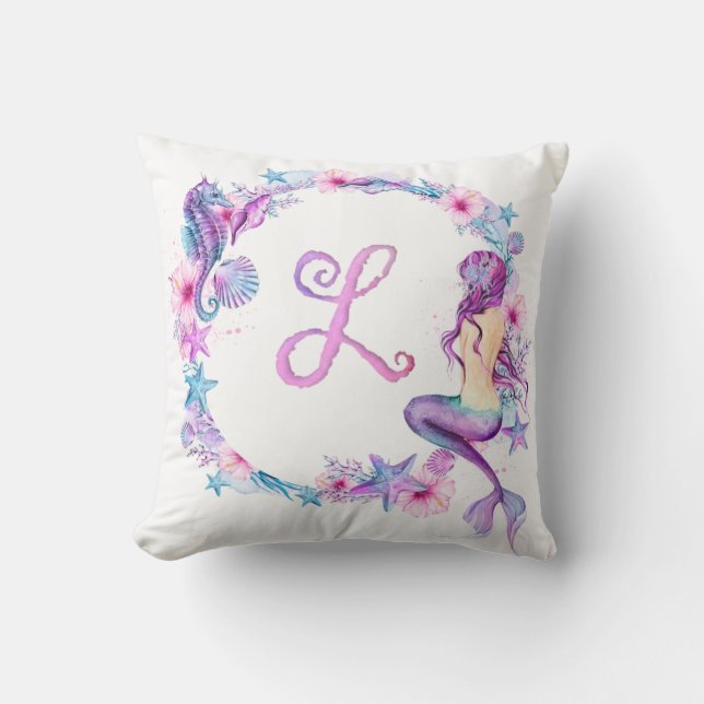 Monogram Mermaid Pillow - L (Front)