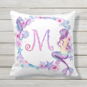 Monogram Mermaid Pillow - M