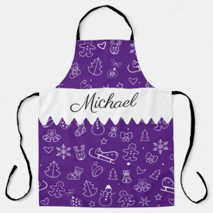 Monogram Merry Christmas and Happy New Year! 20XX Apron