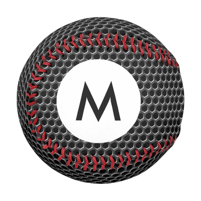 Monogram Metal grid pattern - background Baseball (Front Left)