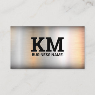Monogram Metal Industrial Steel Business Card