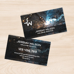 Monogram Metal Welder Handyman Business Card